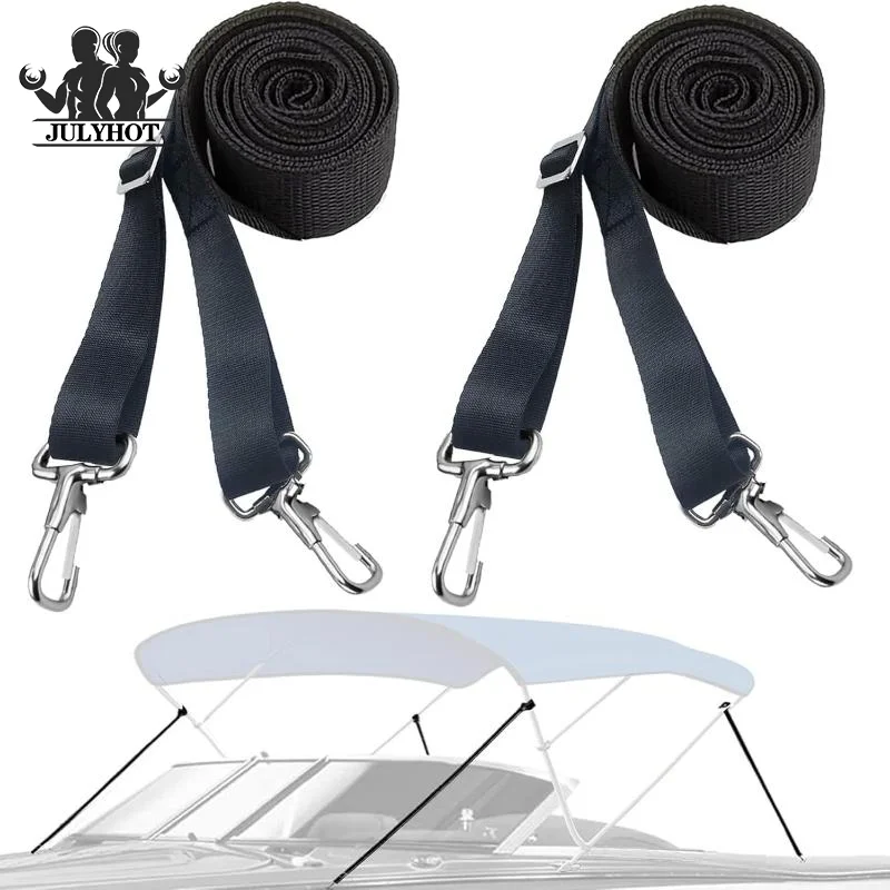 Weatherproof Boat Top Awning Straps Marine Webbing Strap Adjustable With Loop Stainless Steel Snap Hooks For Canopy Canoe