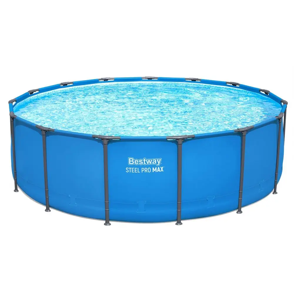 Steel Pro MAX 15 x 48 Above Ground Pools, Round Metal Frame Outdoor Swimming Pool for Backyard, Blue, Pool ONLY