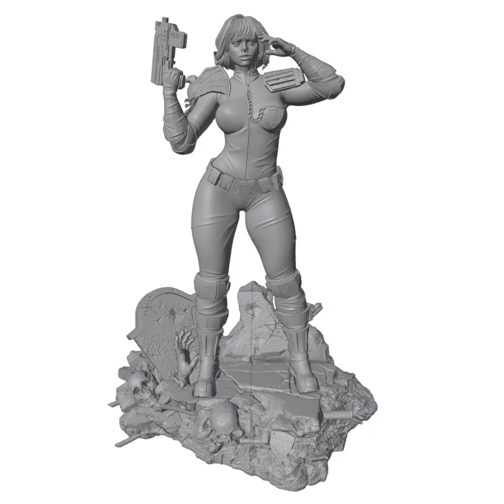 75mm100mm120mm150mm Female Warrior Resin Model Kits  3D Printed Gray Model Figurine DIY Doll Model Unassembled And Unpainted