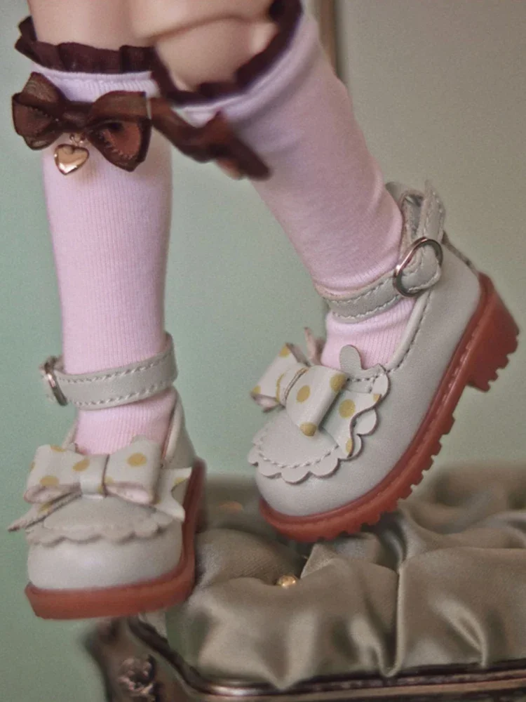 （Customize 30 Days 1/6 gl yosd Doll MSD DD BJD/SD doll shoes red brown Bow buckle shoes 1pair
