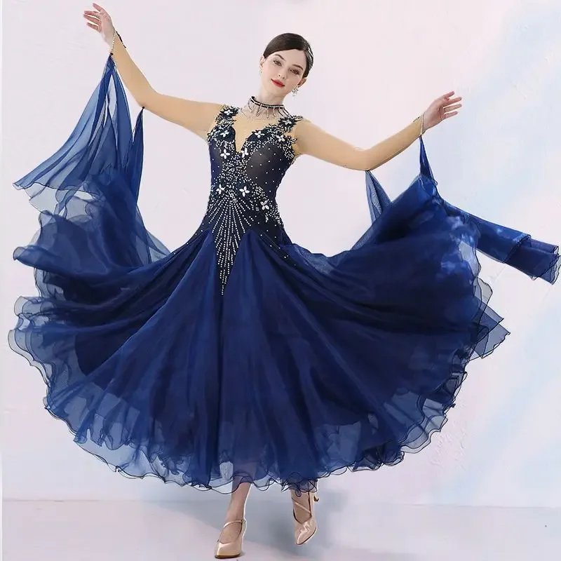 

Elegant Dancer Modern Dress New Ballroom Dance Clothes Latin Dance Performance Costume Waltz Dance Skirt