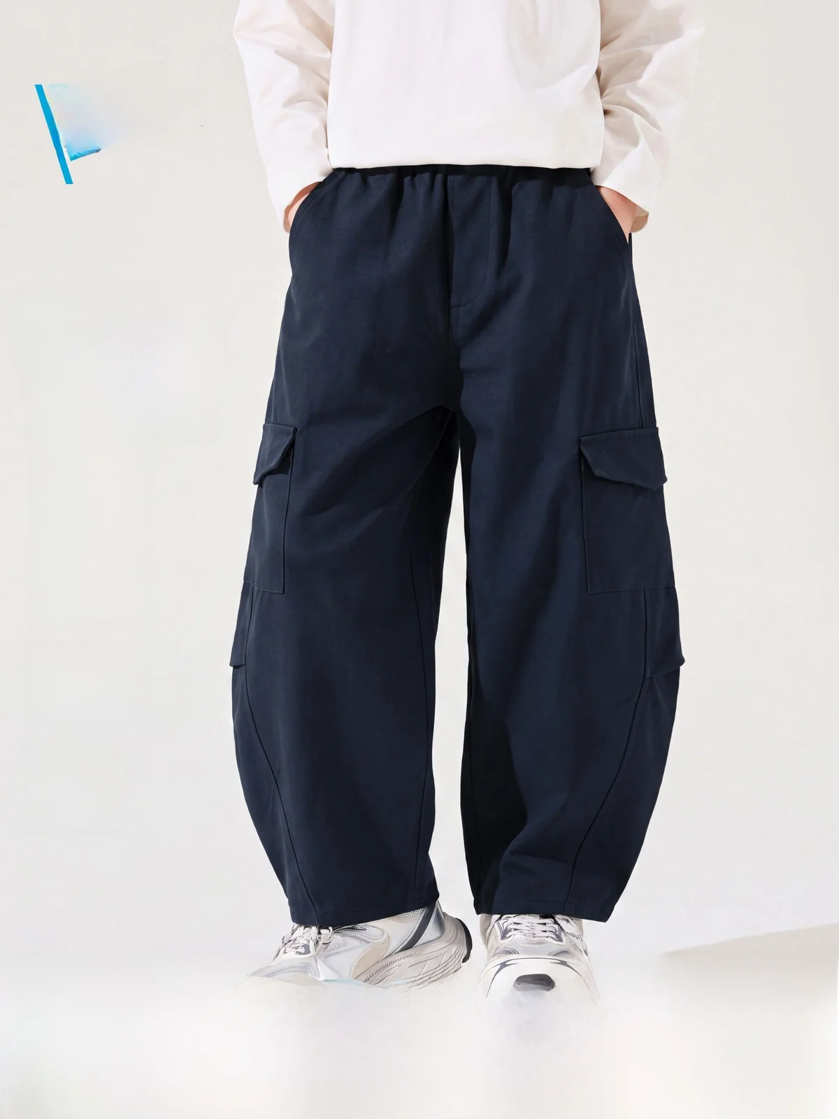 Mensurable Wear-Resistant Children's Workwear Trousers Autumn New Style Long Pants for Big Kids Casual Style Polyester Elasti...