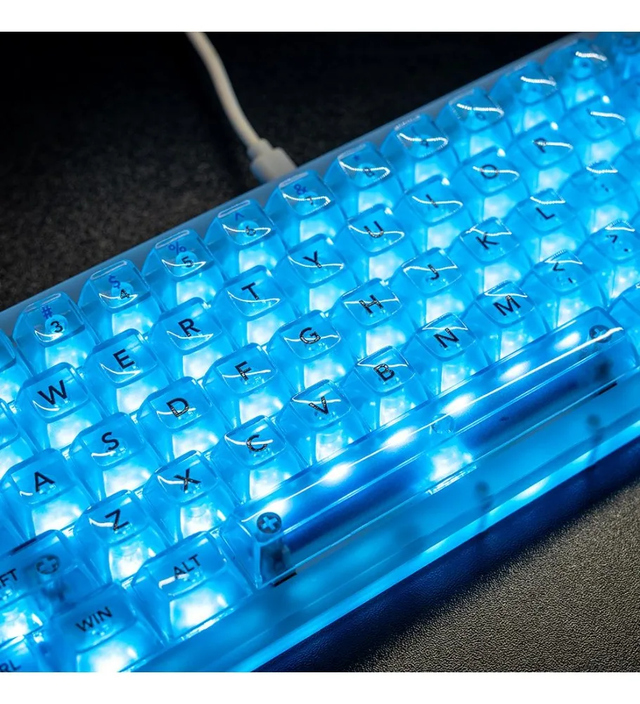 OEM Transparent Fog Transparent Keycaps Glacier Transparent Black Green Pink Suitable for wooting atk made68 Cougar
