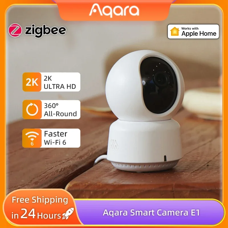 

Aqara Smart Camera E1 360° Home Security 2K Webcam 1296P 3 Megapixel AI Human Detection Night Vision Webcam for Apple HomeKit