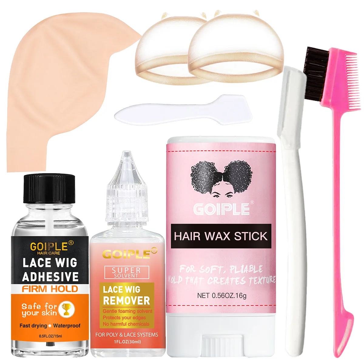 Lace Wig Adhesive Quick-drying Wigs Glue Liquid Remover Smoothing & Styling Hair Wax Accessories for All Toupee Travel Size Kit
