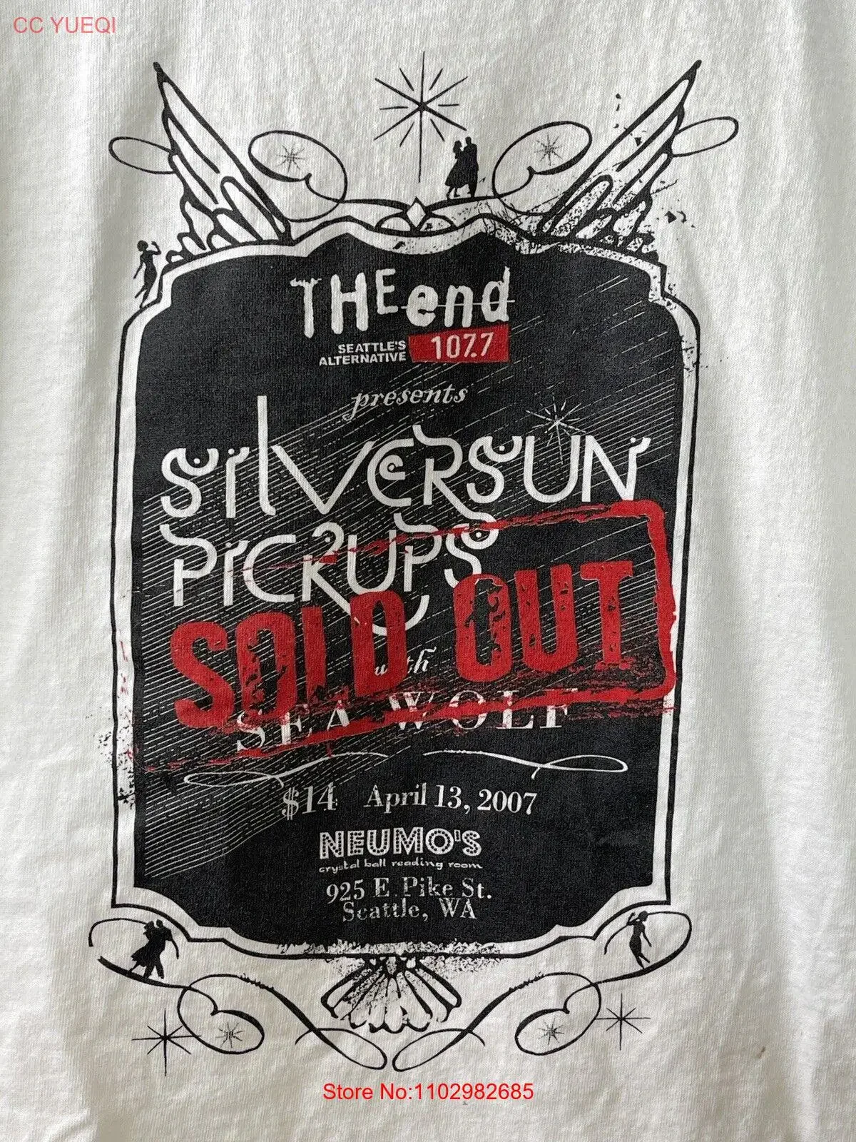 SILVERSUN PICKUPS 2007, футболка с концертным плакатом Neumos, M Med, супер редкий винтажный стираный топ для повседневной носки, слегка