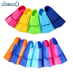 Swim Training Fins Silicone Professional Scuba Diving Fins Short Men women Snorkel Swimming Fins Kids Flippers Equipment Set