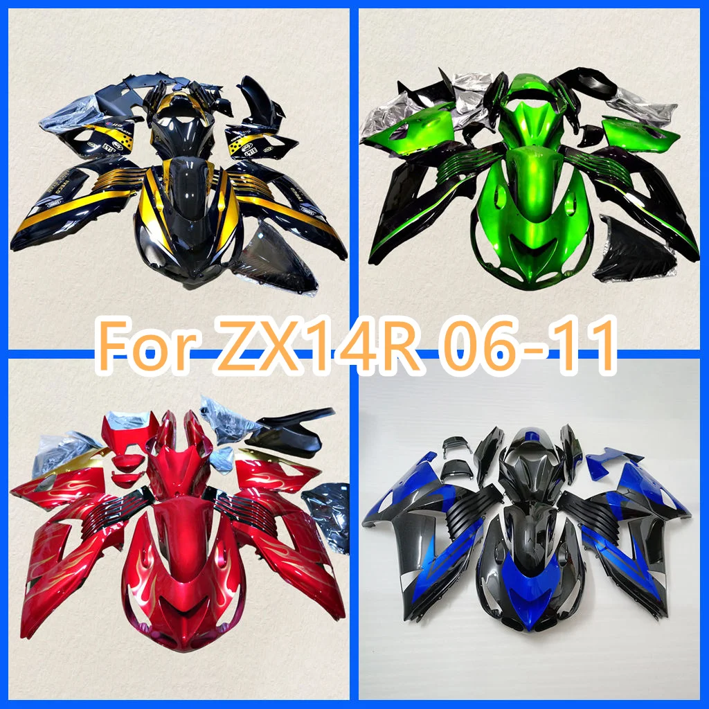 Perfect Injection Molding Highest Quality Fairings Set for Kawasaki ZX-14R 2006 2007 2008 2009 2010 2011 06-11 ZX14R Free Custom