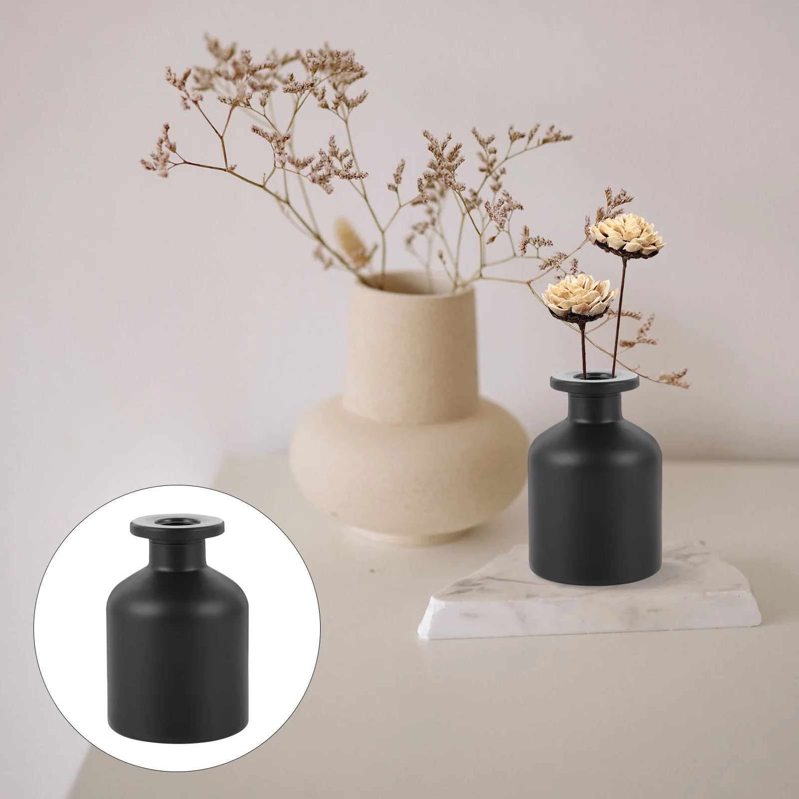

2Pcs Frosted Glass Aroma Bottles Essential Oil Dispensing Container for Home Aromatherapy Spa Decor Fragrance Bottles