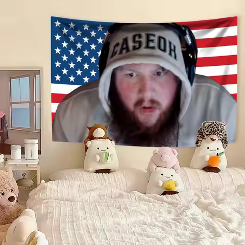 Caseohs American Flag Wall Tapestry Funny Gamer Home Decor Wall Hanging Bedroom Dorm Backdrop Birthday Gift