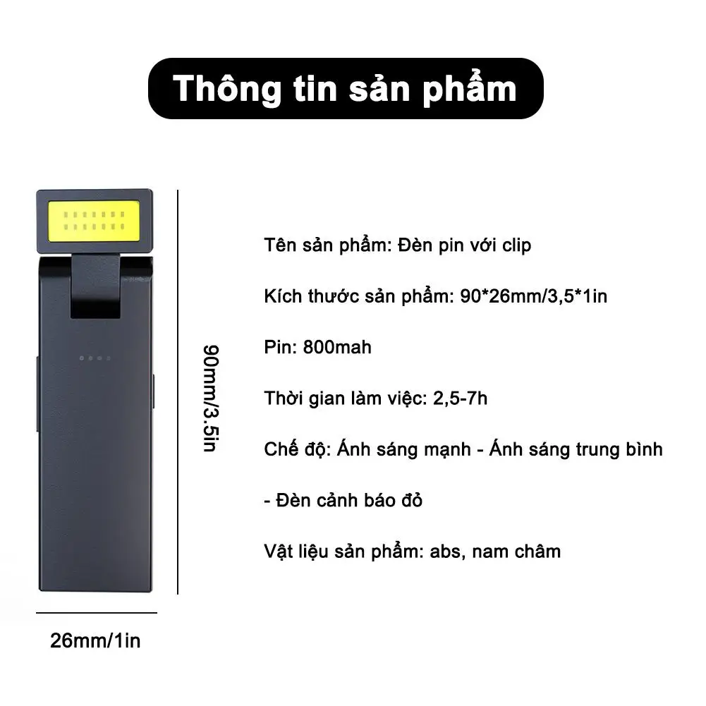 Mini Tool Light Long Battery Life Rechargeable Magnetic Suction Portable Flashlight Outdoor Camping Warning Clothes Clip Light