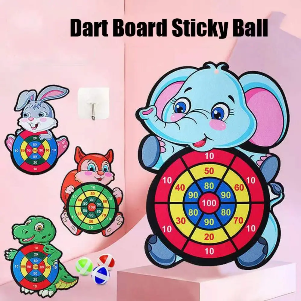 Children Cartoon Animal Dart Board Target Arithmetic toy Sticky Ball Monkey Family Interactive Leisure Time Educational Toy Gift