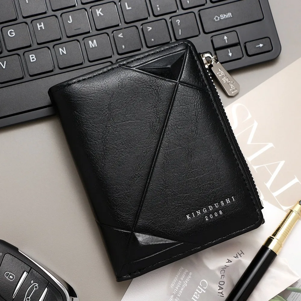 

Pocket PU Leather Men's Short Wallet Soft Casual Male Leather Purse Zipper Classics Men Card Holder Travel