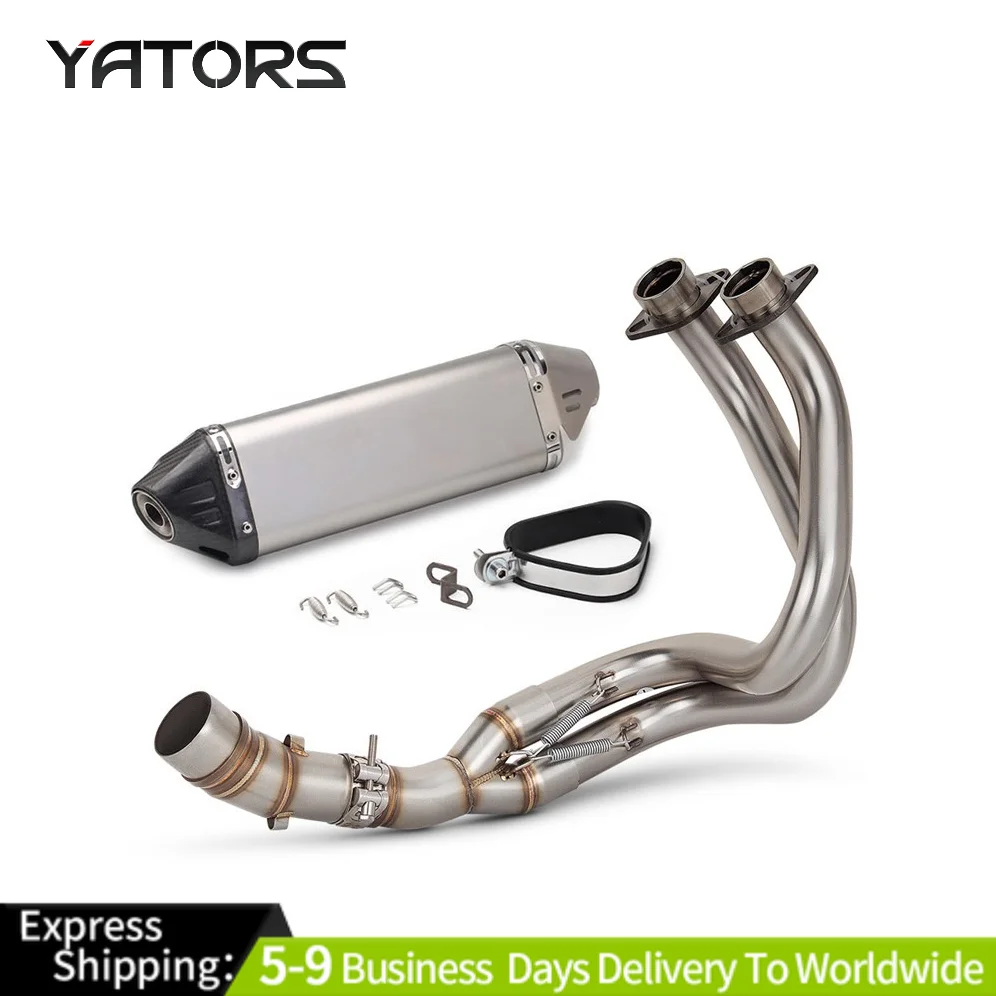 Fits Kawasaki Ninja 650 Z650 ER6N ER6F 12-24 Full Exhaust Front Mid Pipe Muffler Exhaust Systems Exhausts Pipes