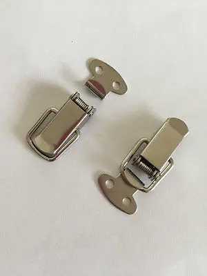 2 Pcs 304 Stainless Steel Small Clasp Hasp Connector Tool Silver Tone 34x18x8mm