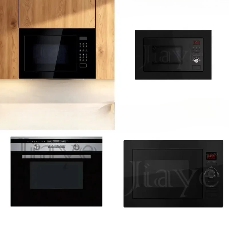 for 25L Built-in Microwave Oven Black Glass Door Kitchen Appliance Compact Countertop Cooking Heating Defrosting Function
