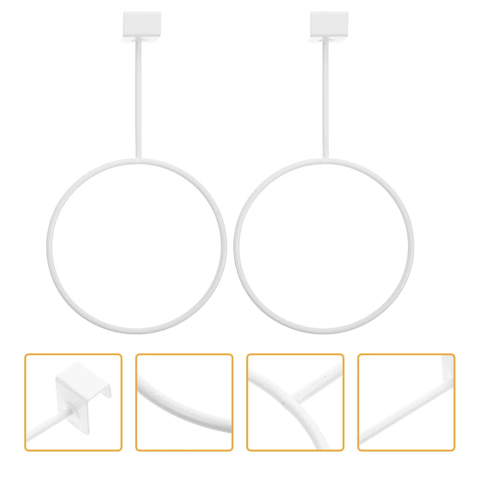 

2Pcs Basketball Holder Iron Balls Storage Rack with Pre-Drilled Holes for Wall Mounted Display of Balls Helmets White