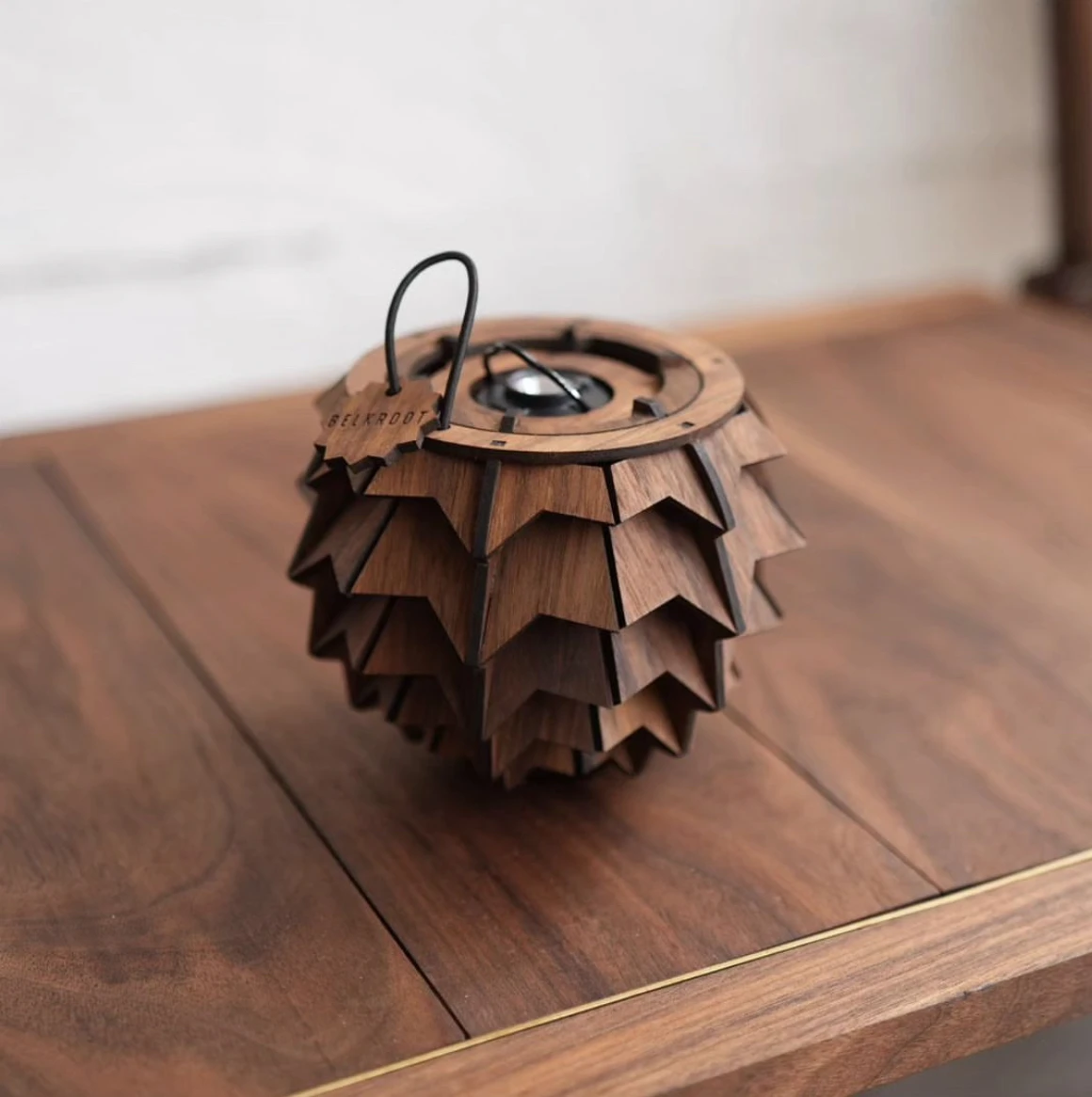 

Black walnut pine cone lampshade adapts to go a l z e r o lamp outdoor camping light source