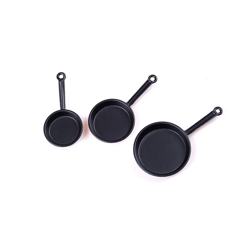 3 pièces/ensemble ustensiles de cuisine meubles de cuisine jouer maison accessoires poêle modèle Simulation casserole Miniature ustensiles de cuisine