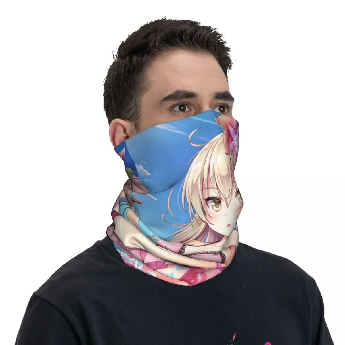 Shimada Arisu Mädchen Bandana Hals abdeckung gedruckt süße Sturmhauben Maske Schal Mehrzweck Stirnband Reiten Unisex Erwachsenen atmungsaktiv