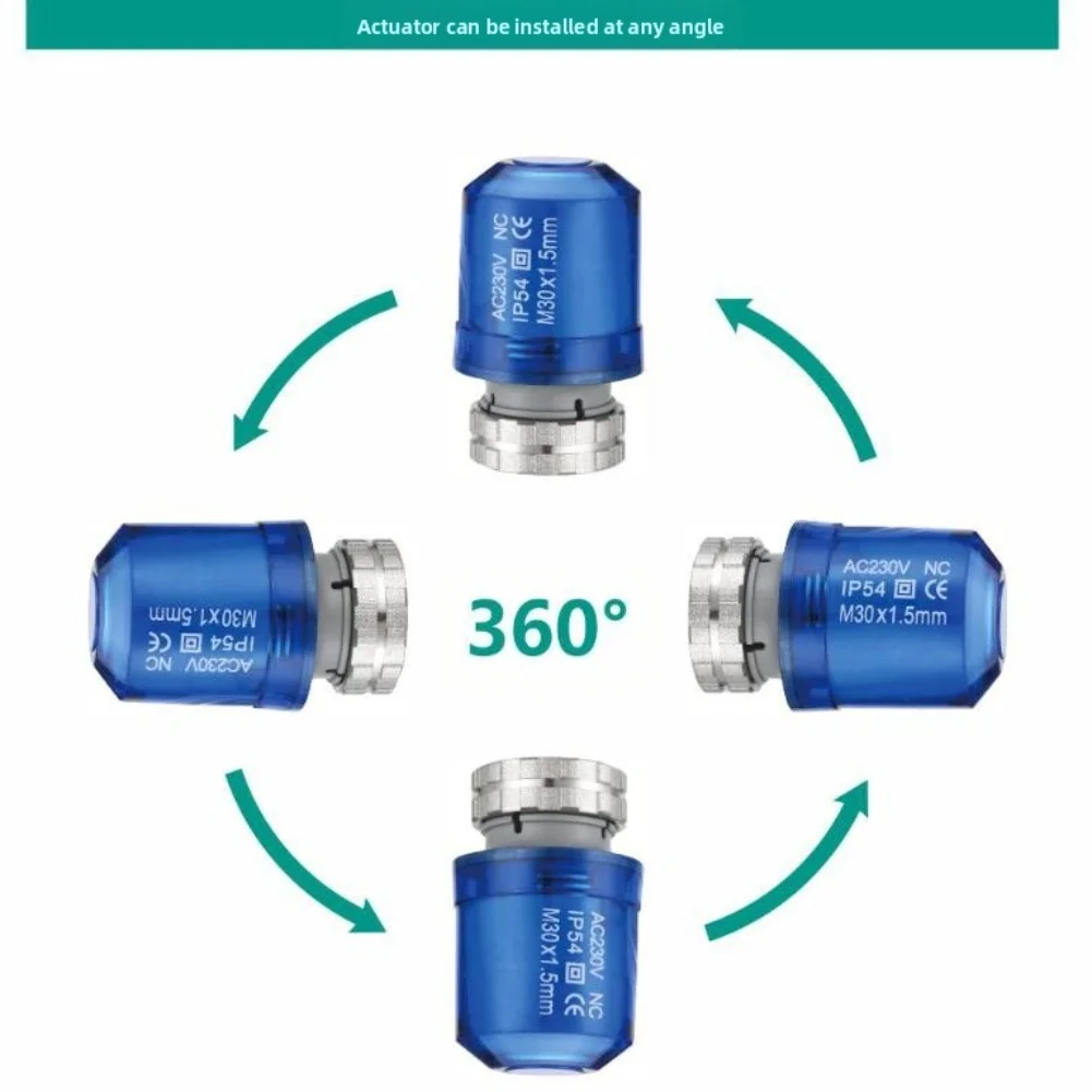 

230V AC Floor Heating Actuator with M30x1 5 Connection Compact Design and Automatic Spring Return for Valve Safety