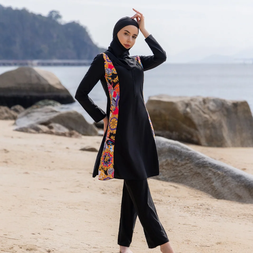 

Muslim Burkini 2-Piece Set | Full Coverage Modest Swimwear with Hijab, Quick Dry, UPF50+ Printed Islamic Bathing Suit for Women