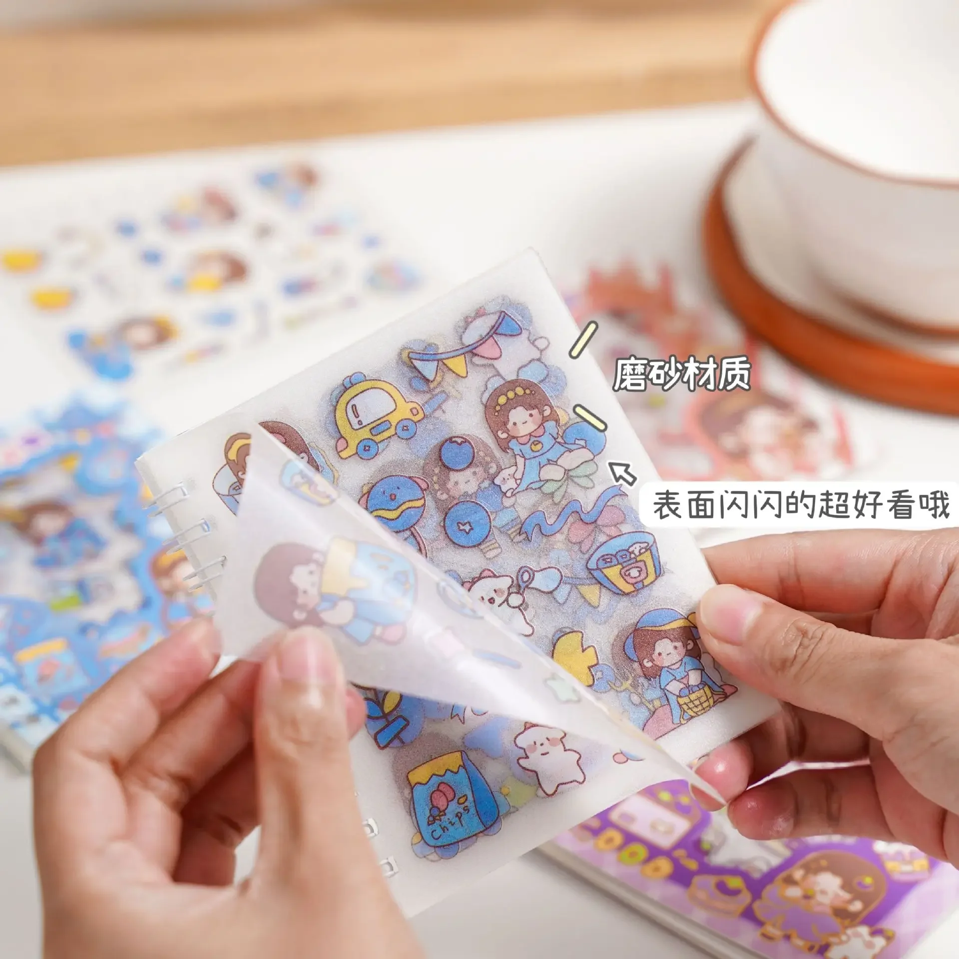 Frosted Handbook Stickers Cartoon DIY Decorative Material Sticker Cute Waterproof Journal Sticker Book School Supplies