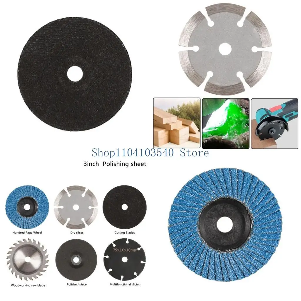 

02DC 6Pcs 75mm Saw Disc Grinding Cutting Wheel Pneumatic Grinders Machine Processing Grinding Supplies Metal Electric