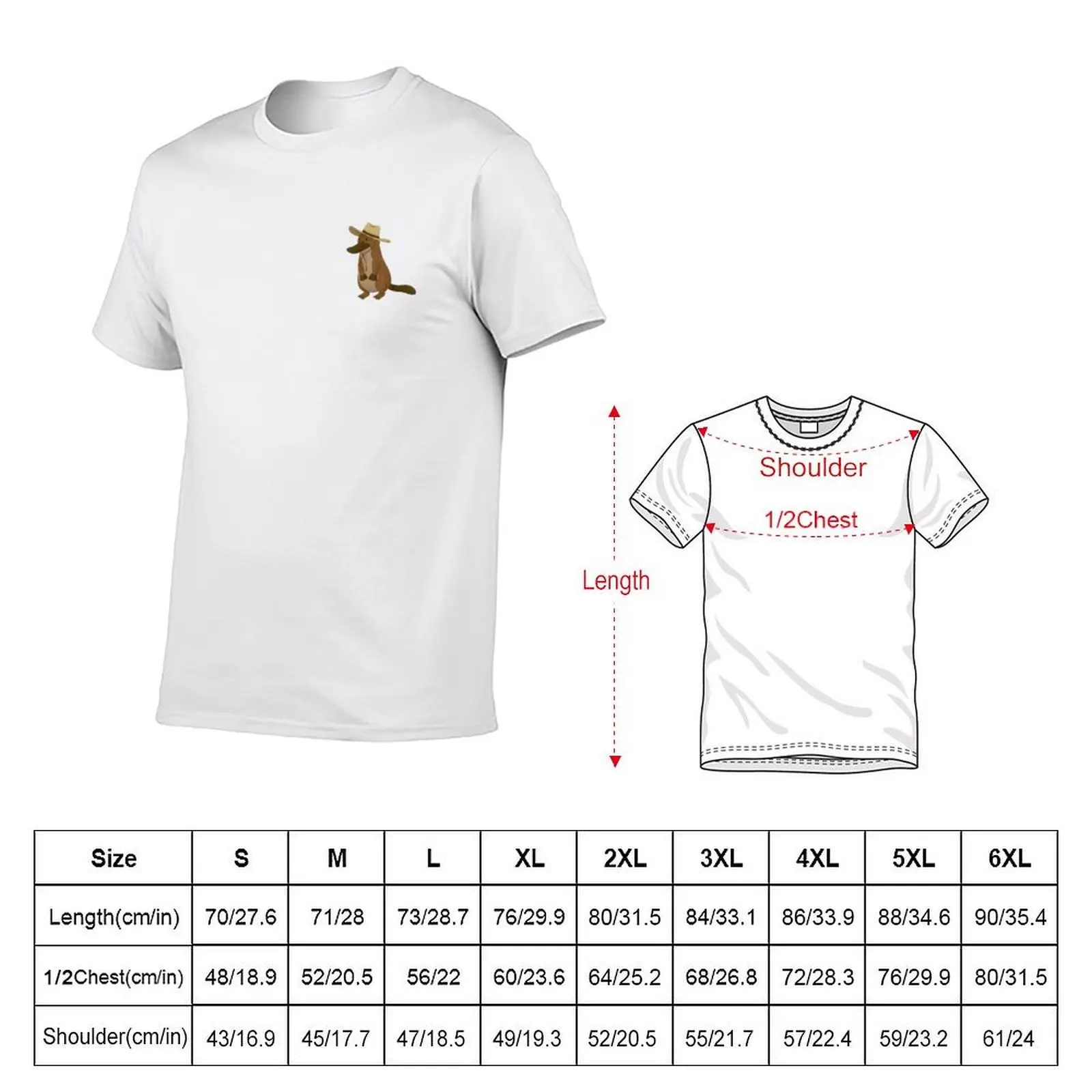 Platypus with Cowboy Hat T-Shirt plus size tops heavyweights mens funny t shirts