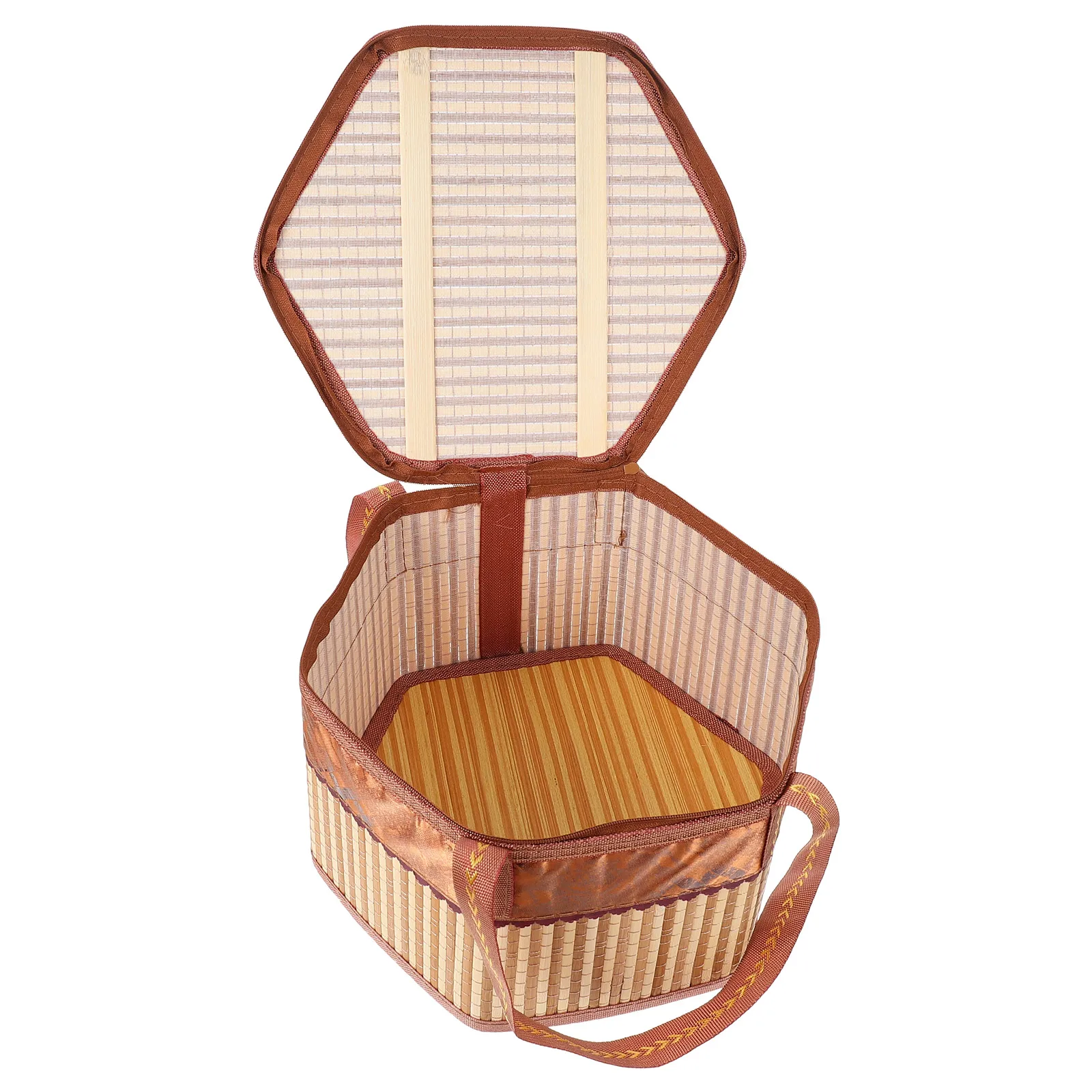 

Wicker Storage Basket H held Picnic Woven Portable Camping Food Snacks Packing Elegant Retro Bamboo Dust Cover Holiday Gift Crab