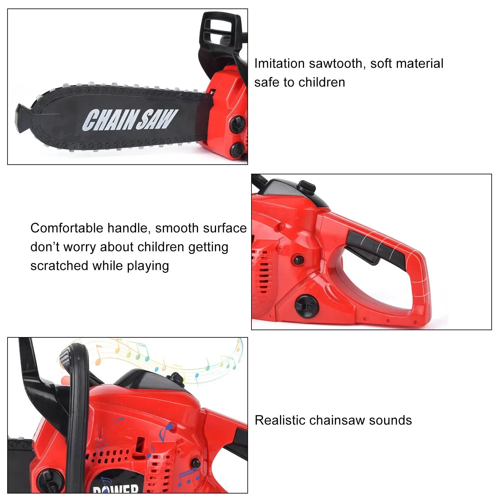 Big Size Electronic Chainsaw Toys Rotating Chainsaw Realistic Sound Power Tool House Play Toys Repair Tools Toys For Kids Gifts