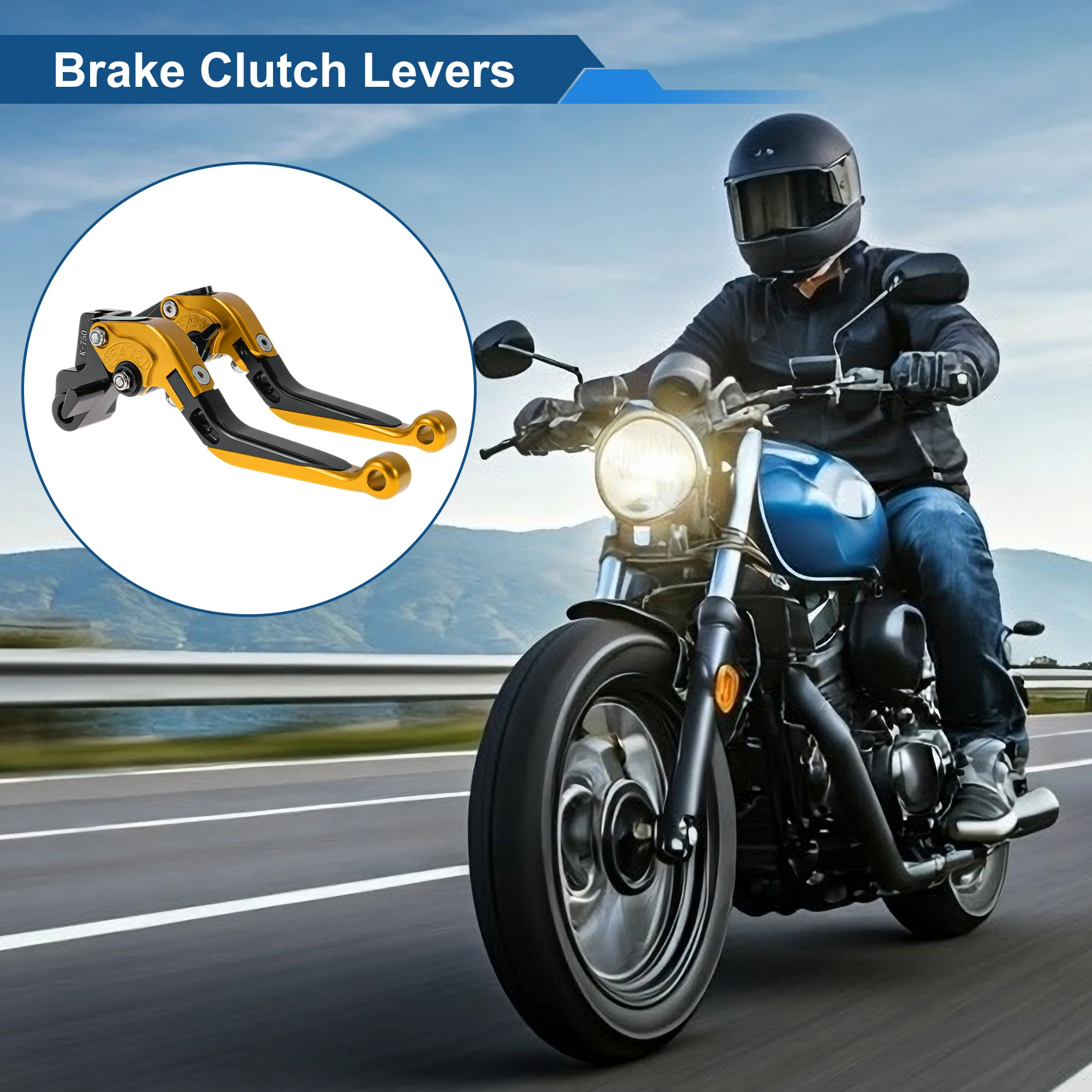 Motoforti Short Long Brake Clutch Lever for Kawasaki NINJA650R Gold Tone Black