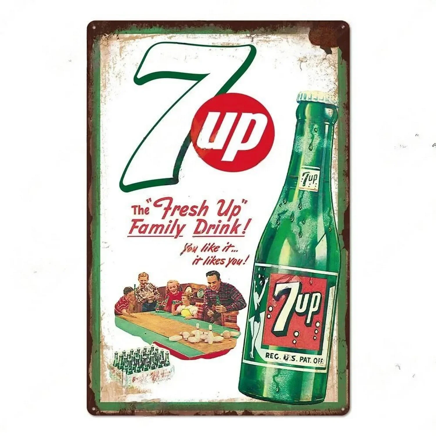 علامة قصدير مشروبات الصودا الغازية العتيقة ، لوحة زخرفية رث ، ديكور حائط ، ديكور بار منزلي ، صفيحة حديدية ، ملصق رسم ، فن