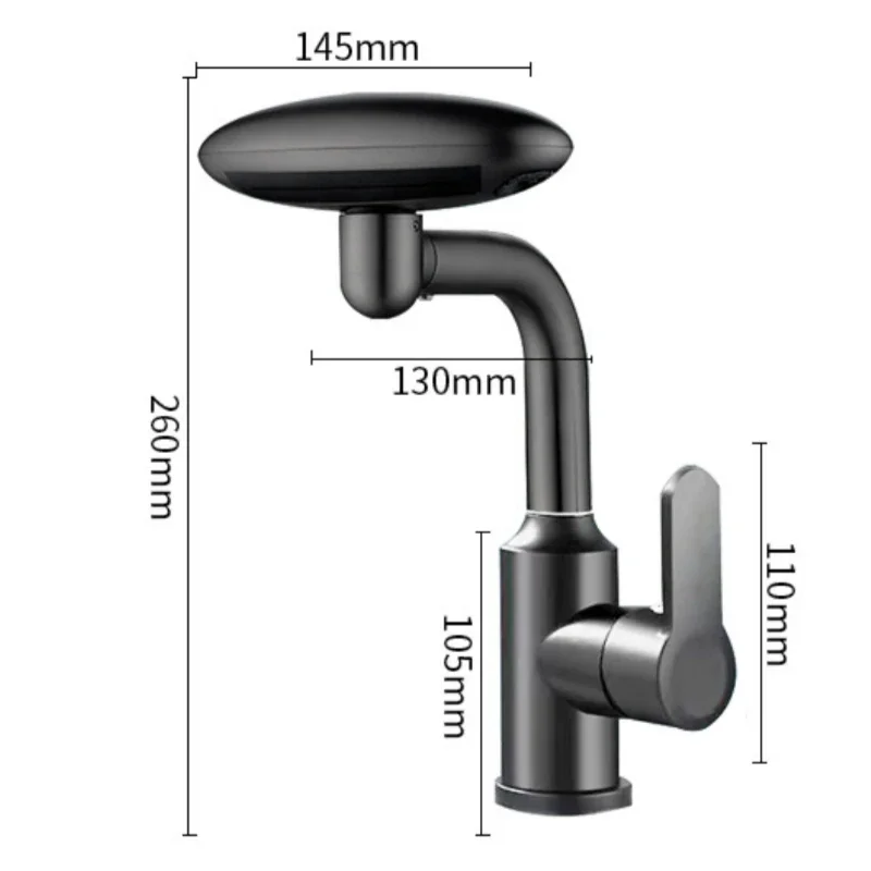 Multi Functional Waterfall Basin Faucet 4 Modes Stream Sprayer 360° Rotation Hot Cold Water Sink Mixer Wash Tap For Bathroom