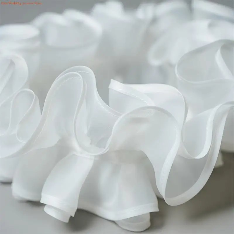 G92D Victorian Organza Detachable Ruffle Collar Jabot Collar Neckpiece For Women And Teens Girl Fashion Costume Accessory