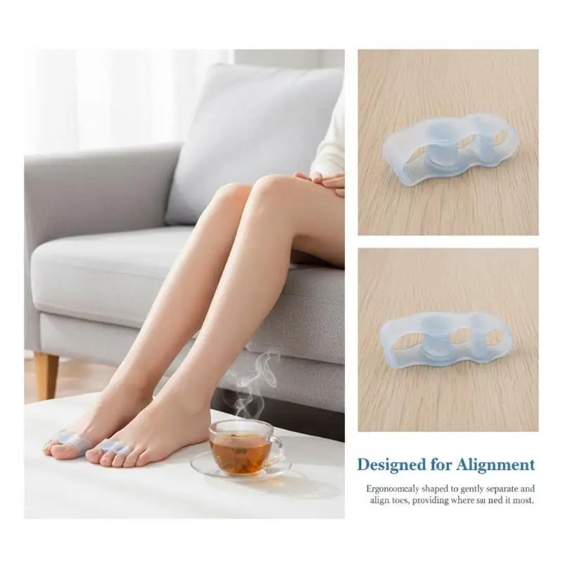 Gel Bunion Corrector 3 Toe Separator for Overlapping Toes Gentle Pain Relief for Wearing in Shoes All Day