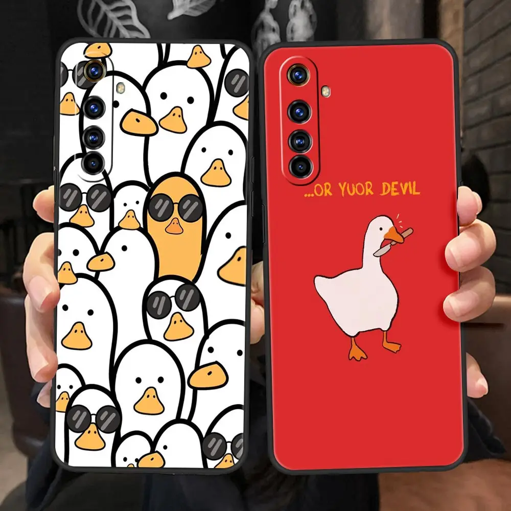 For Realme 10 9 8 5G 7 6 GT2 Pro Plus 9i 8i C21 C11 C25 C35 Cartoon Cute Goose duck Game Phone Case For Realme GT Neo 2 3T Cover