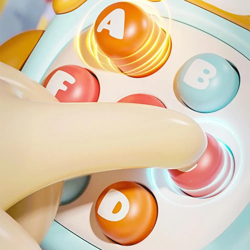 Juego de golpeo de topo 2 en 1, máquina de juego educativa de mano para niños pequeños con diseño de perro de dibujos animados, juguete de viaje portátil para niños