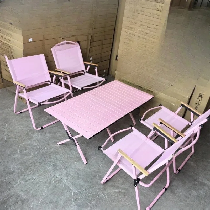 

Outdoor carbon steel table and chair foldable chair camping picnic casual coffee shop chair