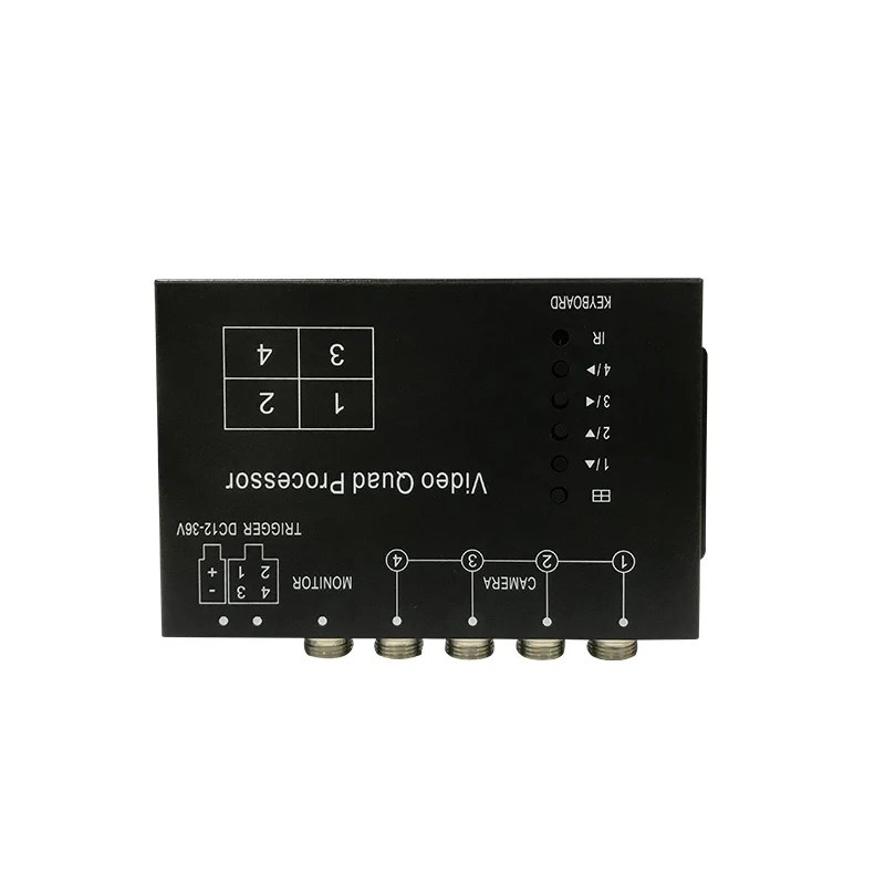 Split Screen Quad Splitter DC9-36V 12-24V 1-Year Warranty Car Reversing Aid Without Recording For Truck & Bus Use