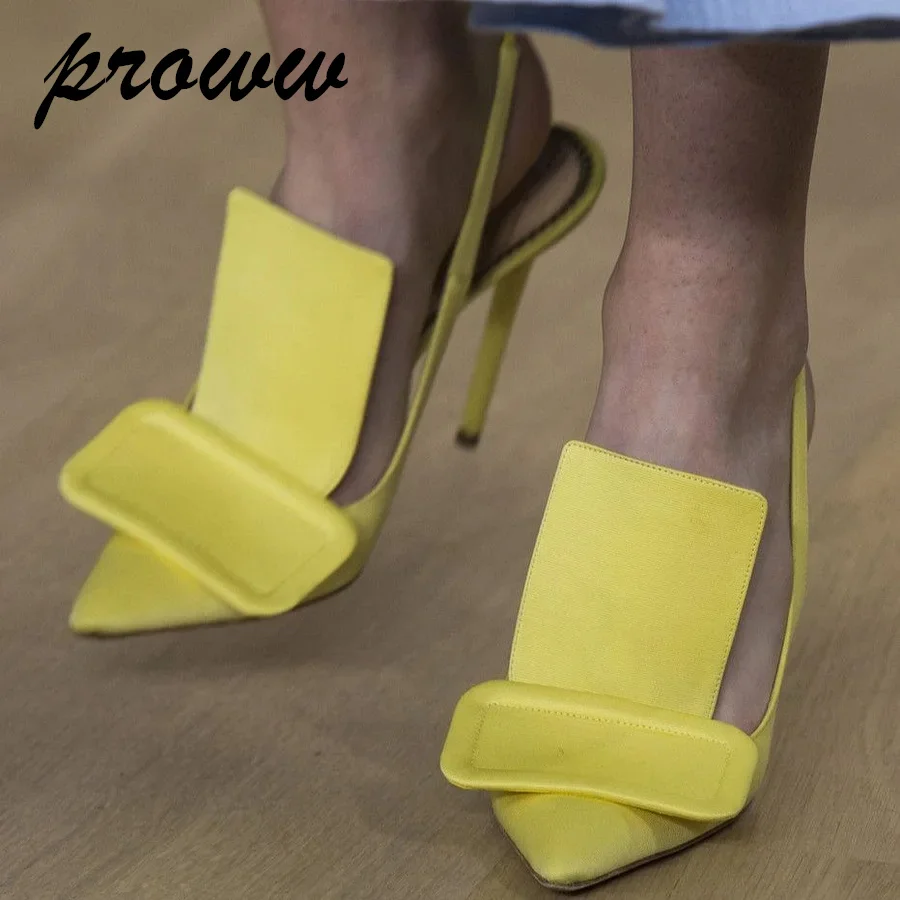 حذاء بكعب ستيليتو مع إبزيم مربع كبير الحجم، حذاء نسائي مثير بكعب عالٍ سهل الارتداء