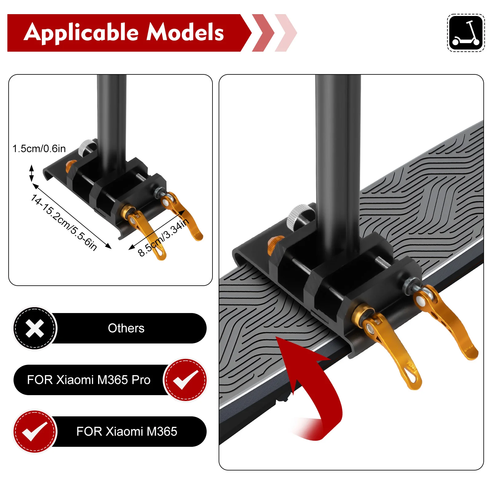 Imagem -02 - Assento de Scooter Elétrico Ajustável Sela para Xiaomi M365 Pro Ninebot Es1 Couro Liga de Alumínio Vermelho Preto Universal