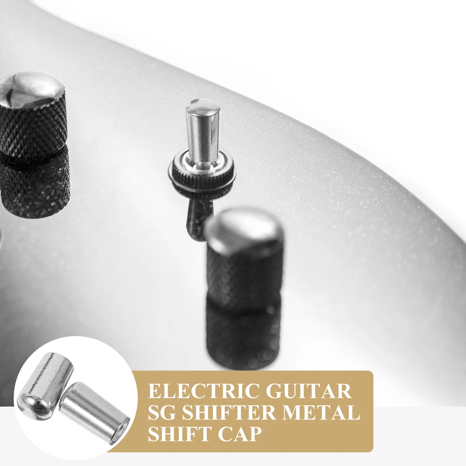 

2Pcs Metal Guitar Toggle Switch Caps Durable Replacement Tip Comfortable Grip Electric Guitar 4mm Toggle Tip Pickup Cap