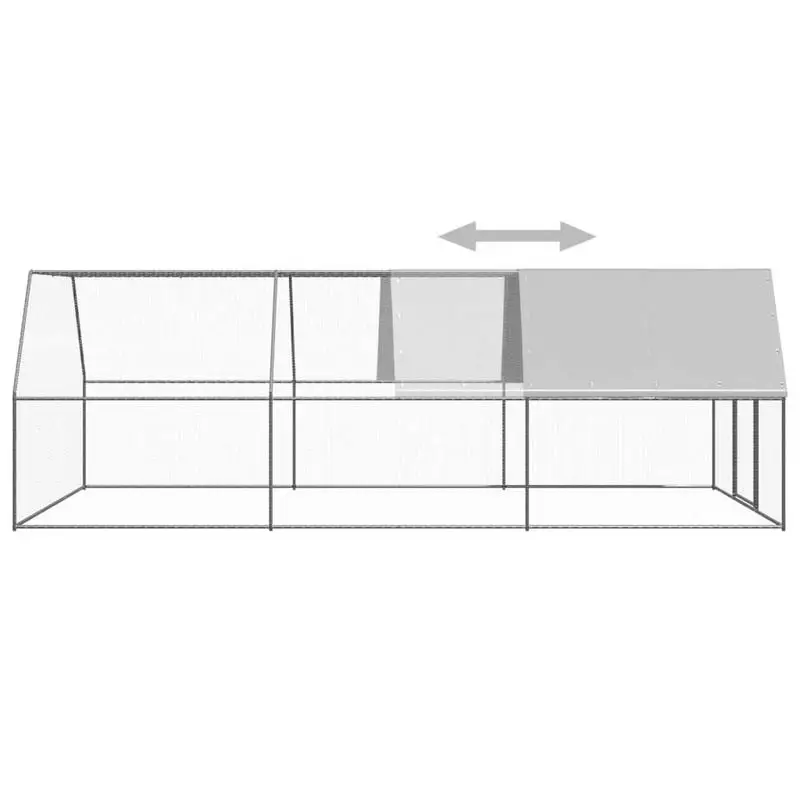 

Уличный вольер для кур 9.8'x19.7'x6.6' из оцинкованной стали