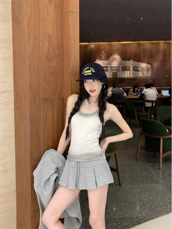 ชุดลำลองแฟชั่นสำหรับผู้หญิง ชุดฤดูร้อน เสื้อฮู้ด เสื้อกล้าม กระโปรง ชุดเซ็ตสำหรับใส่ไปทำงานหรือพักผ่อน