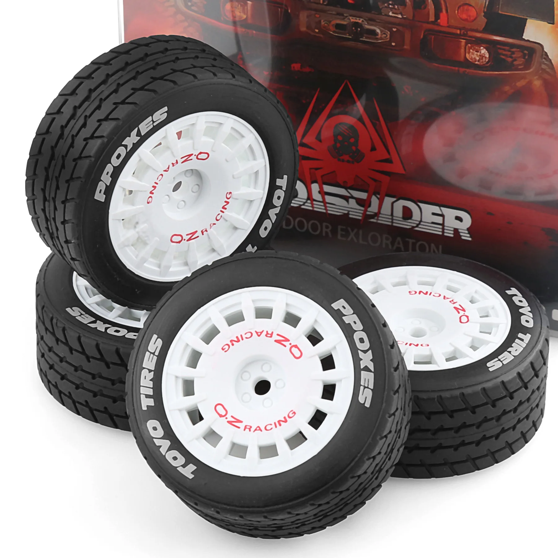 

4PCS High-Speed On-Road Tires for MJX Hyper Go, Soft Rubber Tire with Wheel for 1/14 RC Touring Car, Low Wear Upgrade Parts