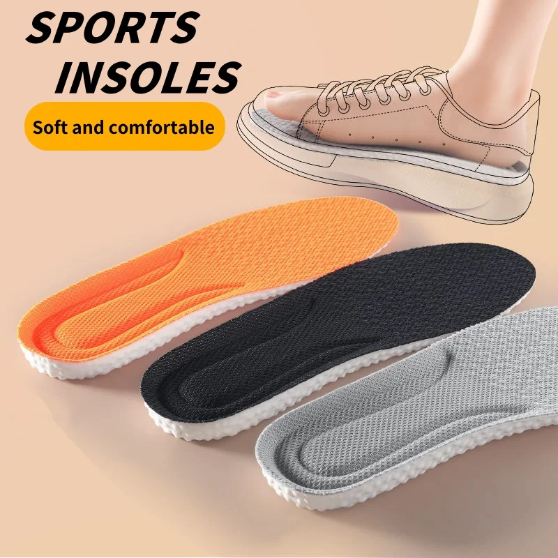 

1 пара ортопедических мягких спортивных стельок из пены с эффектом памяти EVA для ног, мужчин и женщин, амортизирующие дышащие стельки для бега