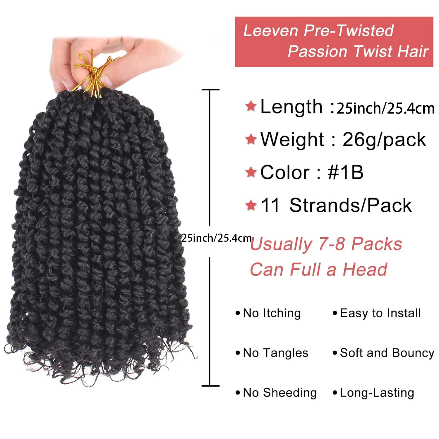 10/12/18 Polegada paixão torção cabelo para mulheres natural preto bomba pré torcido onda de água crochê tranças cabelo pré looped sintético