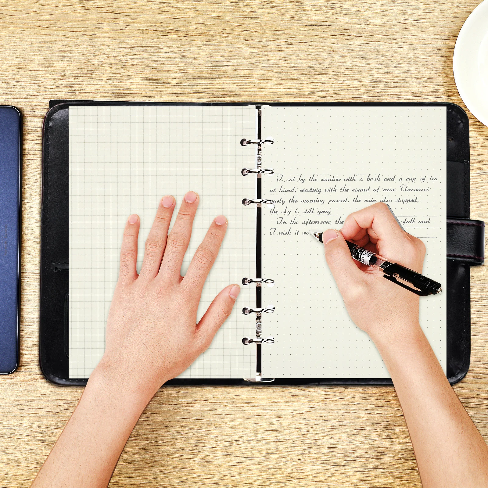 4 قطعة A5 ورقة فضفاضة عبوة الورق ل دفتر مخطط 6 حفرة لكمات سميكة منقط اصطف شبكة الموثق إدراج استبدال ورقة