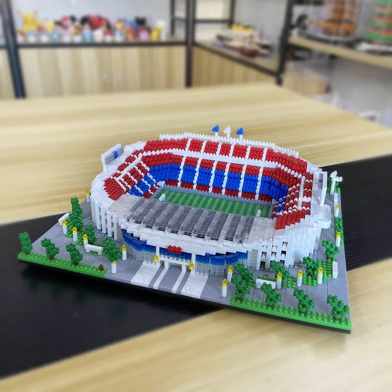 Camp Nou Mini Building Blocks Stadium Educational Toy Soccer Football Field Micro Bricks Juguetes Gifts For Kids Present